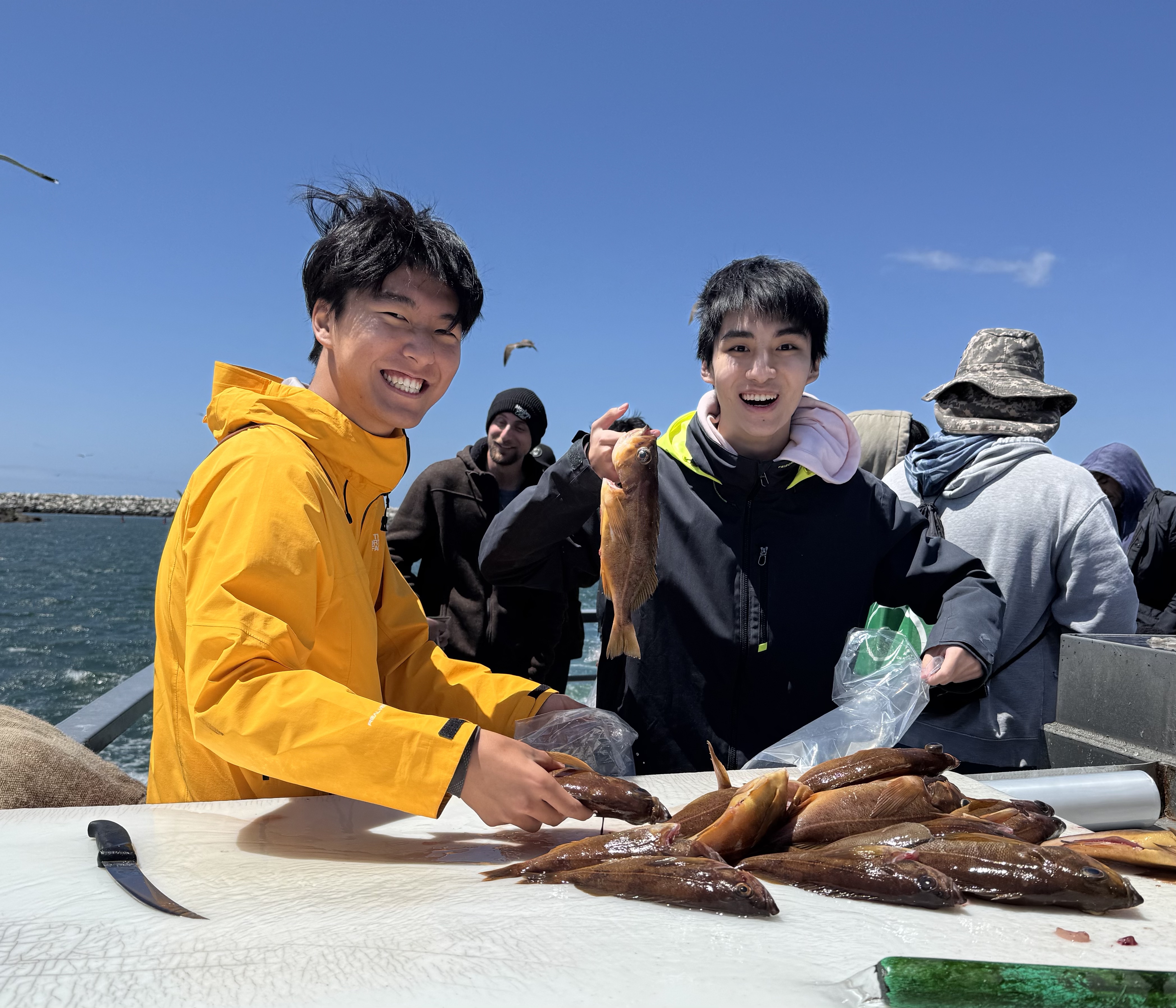 Forest Wu fishing with a friend